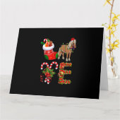 Paard Kerstverlichting Led Grappige Kerstman Muts  Kaart (Gele Bloem)