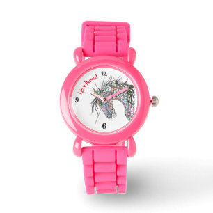 Paard kinder horloge glitter