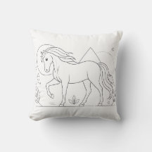 Paard kleurboek kussen