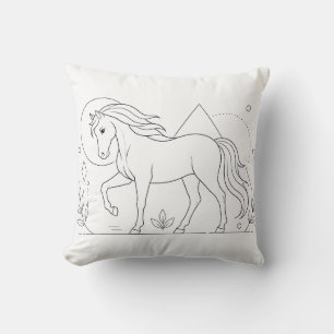 Paard kleurboek kussen