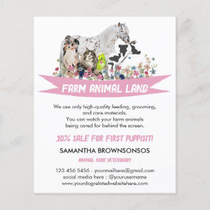 Paard Koe Schaap Hond Kat Vogel Dier Huisdier Dien Flyer