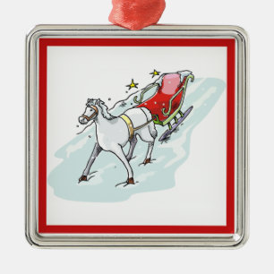 Paard & Koets - Metalen Ornament