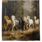 Paard Kudde in het Bos Schilderij Douchegordijn (Voorkant)