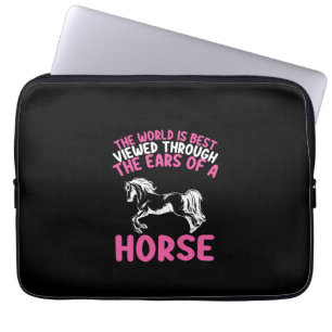 Paard Kunst De wereld wordt het best bekeken door Laptop Sleeve