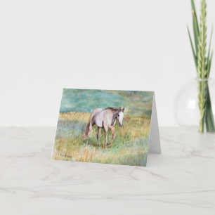 Paard Kunst Schilderij Witte Paard Aquarel Kaart