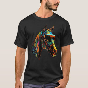 Paard Kunstwerk Zonnebril Fantasie Dier Paard T-shirt