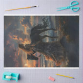 Paard & Lady Beach en Sun Set Decoupage, Tissuepapier (Craft)