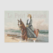 Paard Lady Rider Decoupage Frans strand Tissuepapier (Voorkant)