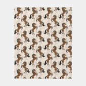 Paard Landelijk Bruin Fleece Deken (Voorkant)