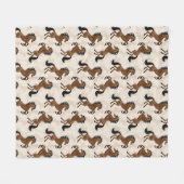 Paard Landelijk Bruin Fleece Deken (Voorkant (Horizontaal))