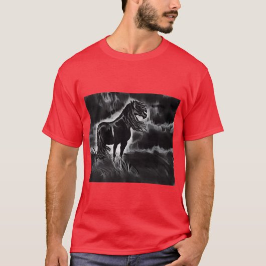 Paard lang haar gemaakt van wolken vriend t-shirt (Voorkant)