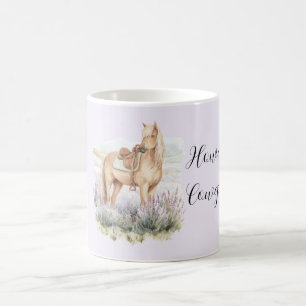 Paard Lavendel Bloemig Howdy Cowgirl Koffiemok