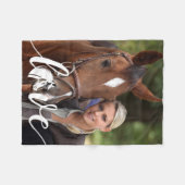 Paard LIEFDE Gepersonaliseerde Moderne Ruitersport Fleece Deken (Voorkant (Horizontaal))