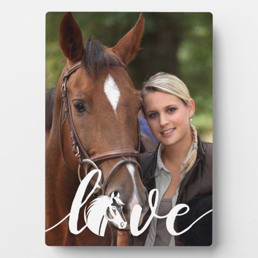 Paard LIEFDE Gepersonaliseerde Moderne Ruitersport Fotoplaat (voorkant)
