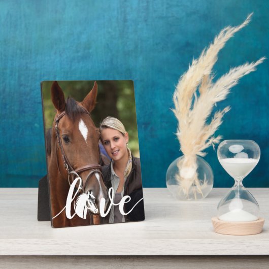 Paard LIEFDE Gepersonaliseerde Moderne Ruitersport Fotoplaat (Zijkant)