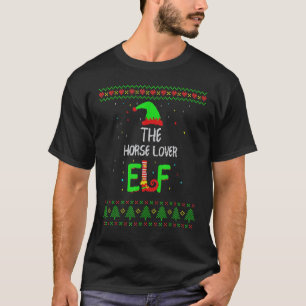 Paard Liefhebber Elf Familie Bijpassende Horrorswe T-shirt