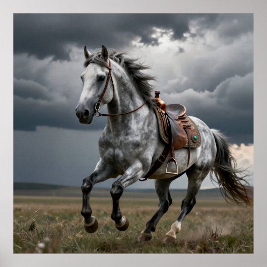 Paard Liefhebber Geschenk Western Stijl Poster (Voorkant)