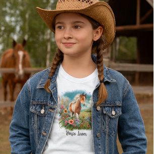 Paard Liefhebber Pinto Veulen Meisjes T-shirt