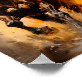 Paard loopt door vuur poster (Hoek)