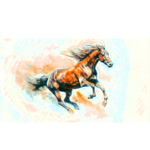Paard lopen gratis Waterverf Kussen
