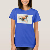 Paard lopen gratis Waterverf T-shirt (Voorkant)