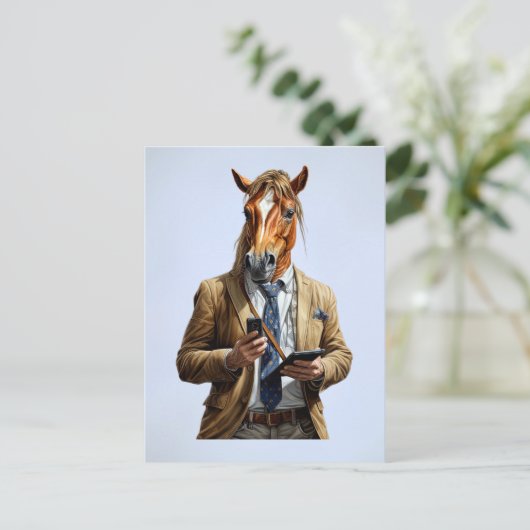 Paard Man Briefkaart (Staand voorkant)