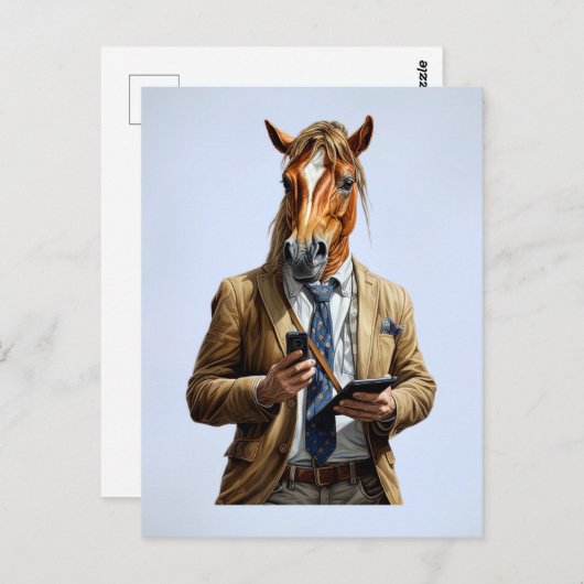 Paard Man Briefkaart (Voorkant / Achterkant)