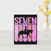 Paard Meisje 7e Verjaardag Paardrijden Kaart (Gele Bloem)