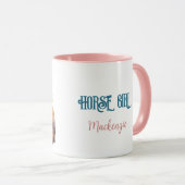 Paard meisje Cowgirl paard lover woestijn zonsonde Mok (Voorkant rechts)