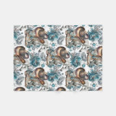 Paard meisje cowgirl patroon turquoise bloemen fleece deken (Voorkant (Horizontaal))