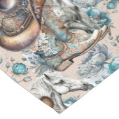 Paard meisje cowgirl patroon turquoise bloemen korte tafelloper (Hoek)