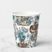 Paard meisje cowgirl patroon turquoise bloemen papieren bekers (Achterkant)