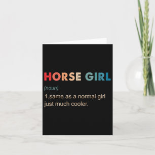 Paard Meisje Definitie Grappig Paardensport Gift P Kaart