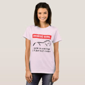 Paard Meisje, Grappig Paard Rijden Liefhebber T-shirt (Voorkant volledig)