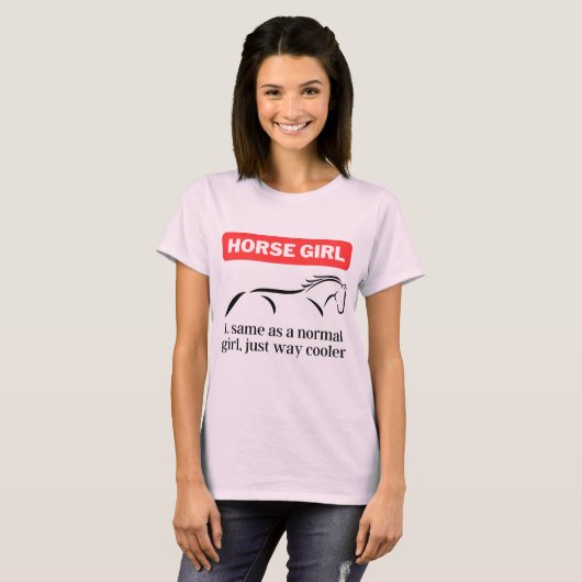 Paard Meisje, Grappig Paard Rijden Liefhebber T-shirt (Voorkant volledig)