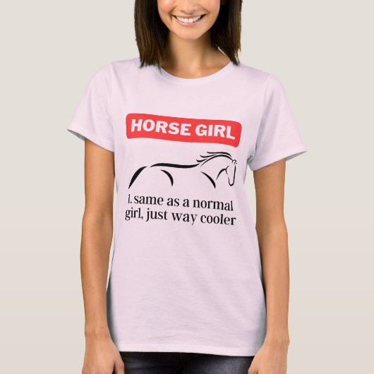 Paard Meisje, Grappig Paard Rijden Liefhebber T-shirt (Voorkant)