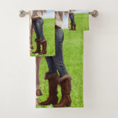 Paard Meisje Paardrijden Meadow Gepersonaliseerd Bad Handdoek (Insitu)