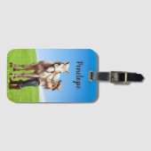Paard Meisje Paardrijden Meadow Gepersonaliseerd Bagagelabel (Voorkant (horizontaal))