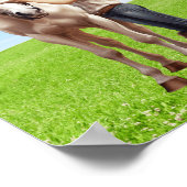 Paard Meisje Paardrijden Meadow Gepersonaliseerd Poster (Hoek)