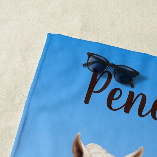 Paard Meisje Paardrijden Meadow Gepersonaliseerd Strandlaken (In situ)