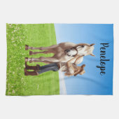 Paard Meisje Paardrijden Meadow Gepersonaliseerd Theedoek (Horizontaal)