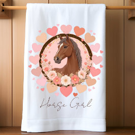 Paard meisje Valentijn Theedoek