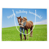 Paard Meisje Verjaardag Viering Speciaal Bericht Groot Cadeauzakje (Achterkant)