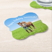 Paard Meisje Verjaardag Viering Speciaal Bericht Kartonnen Onderzetters (Gekanteld)