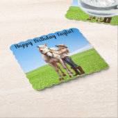 Paard Meisje Verjaardag Viering Speciaal Bericht Kartonnen Onderzetters (Gebogen)