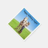 Paard Meisje Verjaardag Viering Speciaal Bericht Servet (Hoek)