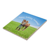 Paard Meisje Verjaardag Viering Speciaal Bericht Tegeltje (Zijkant)