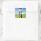 Paard Meisje Verjaardag Viering Speciaal Bericht Vierkante Sticker (Tas)