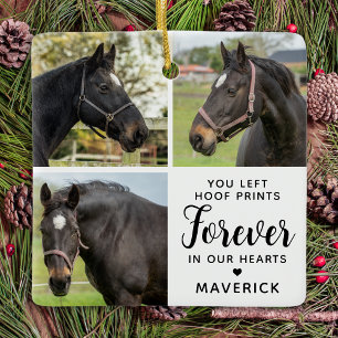 Paard Memorial Gepersonaliseerde 3 Pet Photo Colla Keramisch Ornament