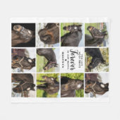 Paard Memorial Gepersonaliseerde Pet Photo Collage Fleece Deken (Voorkant (Horizontaal))